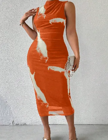 Rochie medie SHEIN CURVE, portocaliu Portocaliu