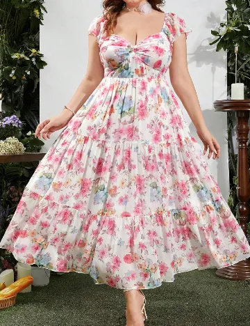 Rochie lunga SHEIN CURVE, roz Roz