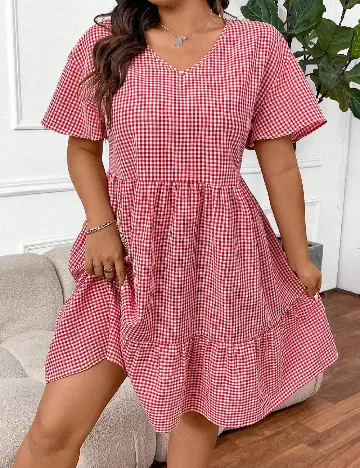 Rochie scurta SHEIN CURVE, rosu Roz