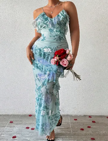 Rochie lunga SHEIN CURVE, albastru Albastru