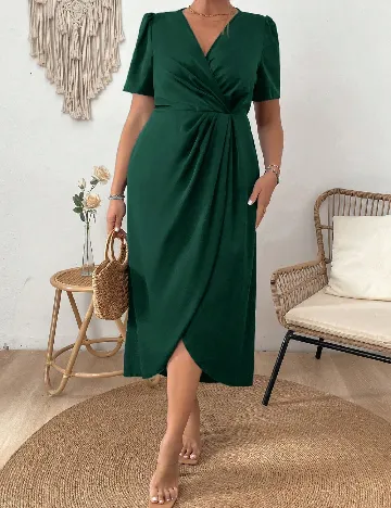Rochie medie SHEIN CURVE, verde Verde