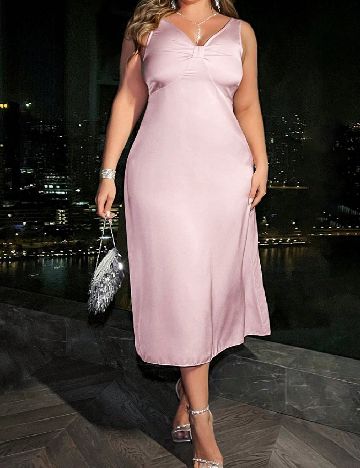 Rochie medie SHEIN CURVE, roz