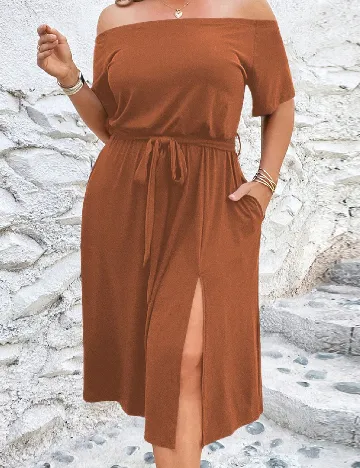 Rochie medie SHEIN CURVE, maro Maro