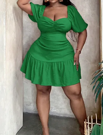 Rochie scurta SHEIN CURVE, verde Verde