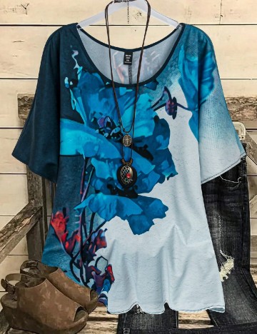 Bluza SHEIN CURVE, albastru