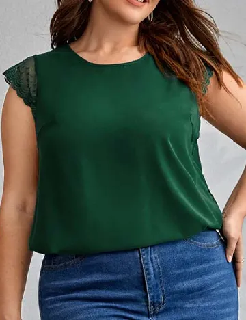 Bluza SHEIN CURVE, verde Verde