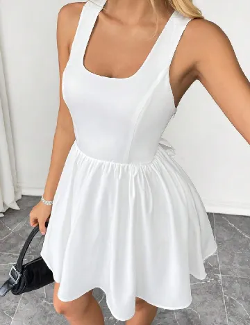 Rochie scurta SHEIN, alb Alb