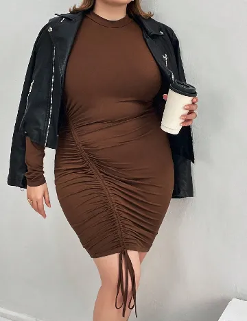 Rochie scurta SHEIN CURVE, maro Maro
