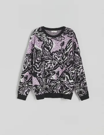 Pulover Reserved, negru/mov Mov