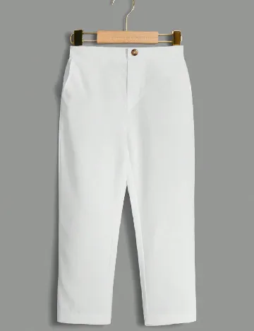 Pantaloni Shein Kids, alb Alb