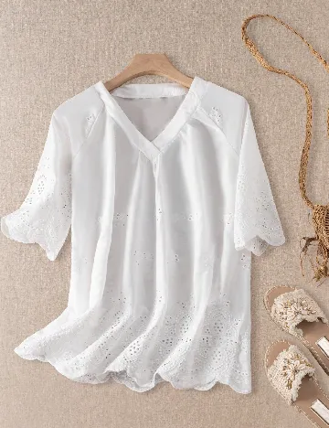 Bluza Emery Rose, alb Alb