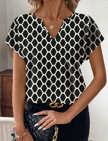 Bluza SHEIN, negru/alb