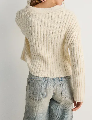 Cardigan Reserved, ecru Alb