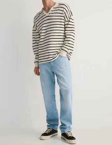 Bluza Reserved, ecru/negru Alb