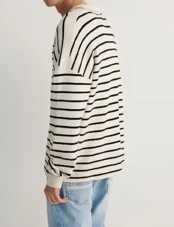Bluza Reserved, ecru/negru Alb