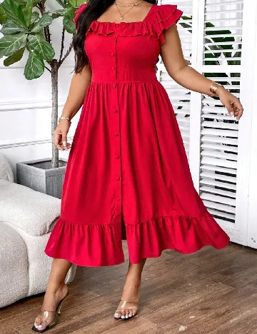 Rochie medie SHEIN CURVE, rosu Rosu