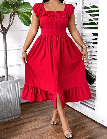 Rochie medie SHEIN CURVE, rosu Rosu