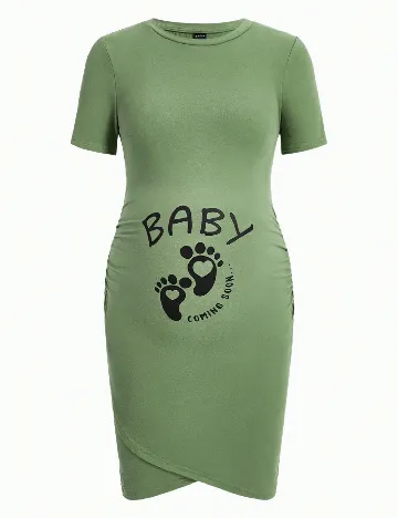 Rochie scurta SHEIN Maternity, verde Verde