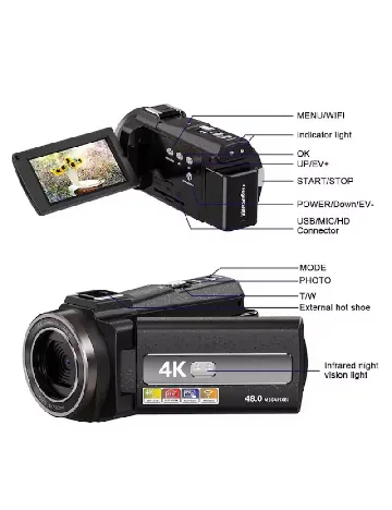 Camera Video, 4K Ultra HD, Hesasa®, 3.0