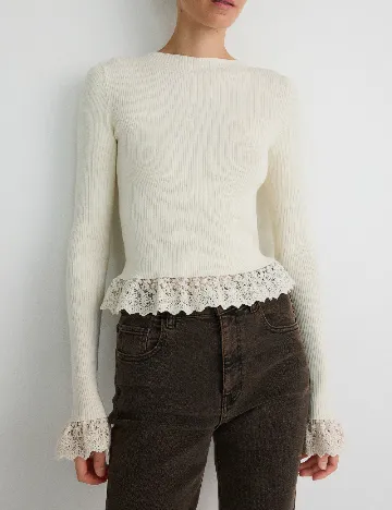 Bluza Reserved, ecru Alb