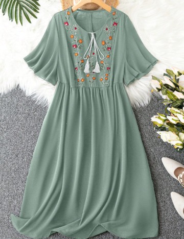 Rochie medie SHEIN CURVE, verde
