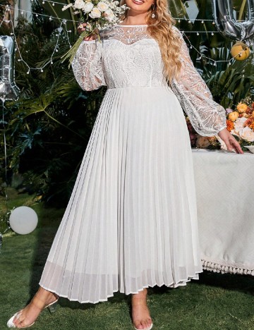 Rochie lunga SHEIN CURVE, alb