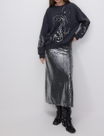 Bluza Oversize Reserved, gri