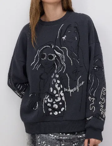 Bluza Oversize Reserved, gri Gri
