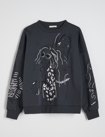 Bluza Oversize Reserved, gri