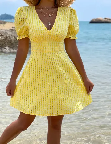 Rochie scurta SHEIN, galben Galben