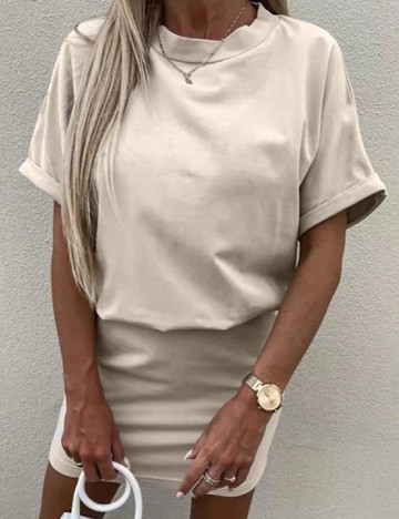 Rochie scurta SHEIN, crem