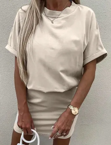 Rochie scurta SHEIN, crem Crem