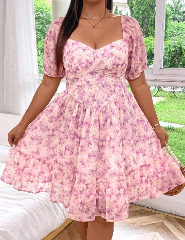 Rochie scurta SHEIN CURVE, roz Roz