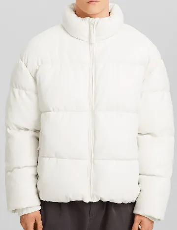 Geaca Bershka, alb Alb