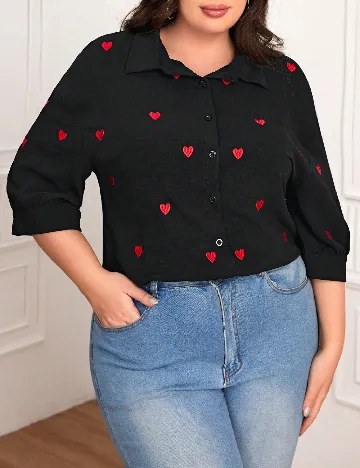 Camasa SHEIN CURVE, negru Negru