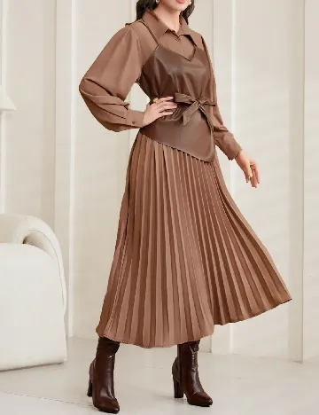 Rochie lunga SHEIN, maro Maro