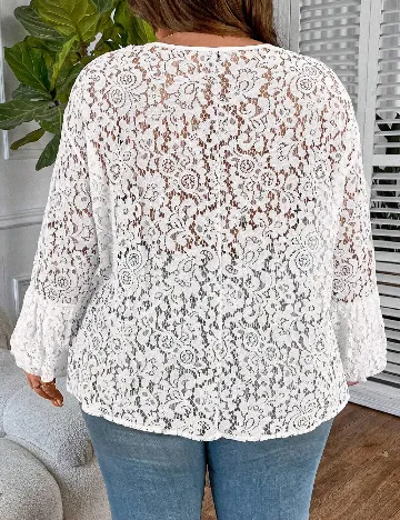 Bluza SHEIN CURVE, alb Alb