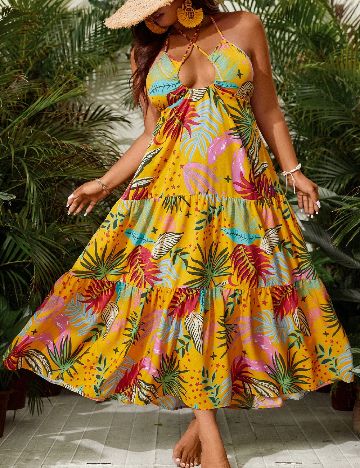 Rochie lunga SHEIN CURVE, galben