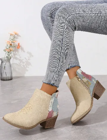Botine SHEIN, bej Crem