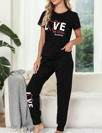 Pijama SHEIN, negru Negru