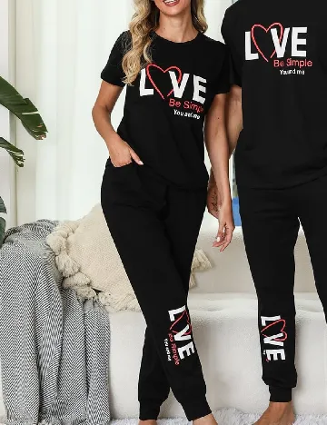 Pijama SHEIN, negru Negru