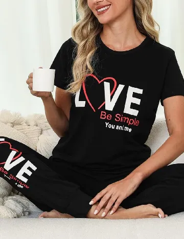 Pijama SHEIN, negru Negru