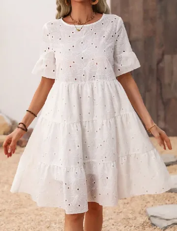 Rochie scurta SHEIN, alb Alb