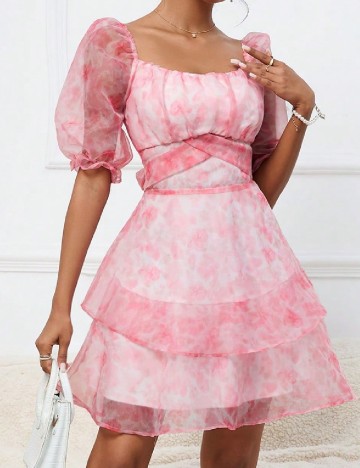 Rochie scurta SHEIN, roz