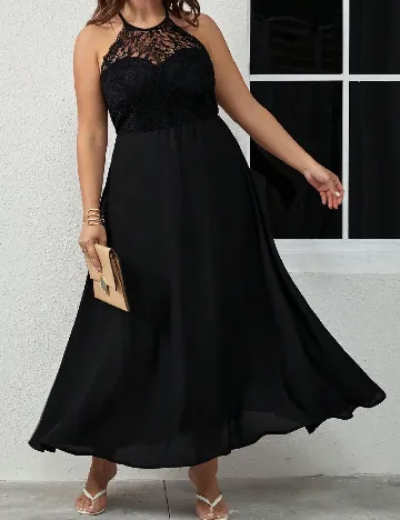 Rochie lunga SHEIN CURVE, negru Negru