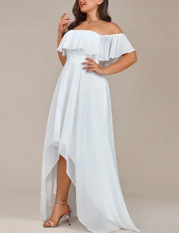 Rochie lunga Ever-Pretty Plus Size, alb Alb