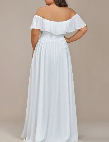 Rochie lunga Ever-Pretty Plus Size, alb Alb