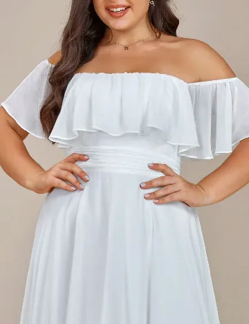 Rochie lunga Ever-Pretty Plus Size, alb Alb