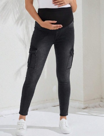 Blugi SHEIN Maternity, negru