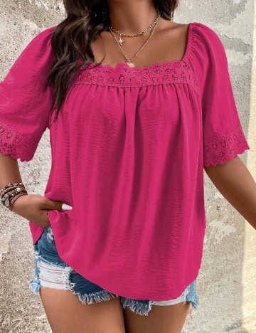 Tricou SHEIN CURVE, roz